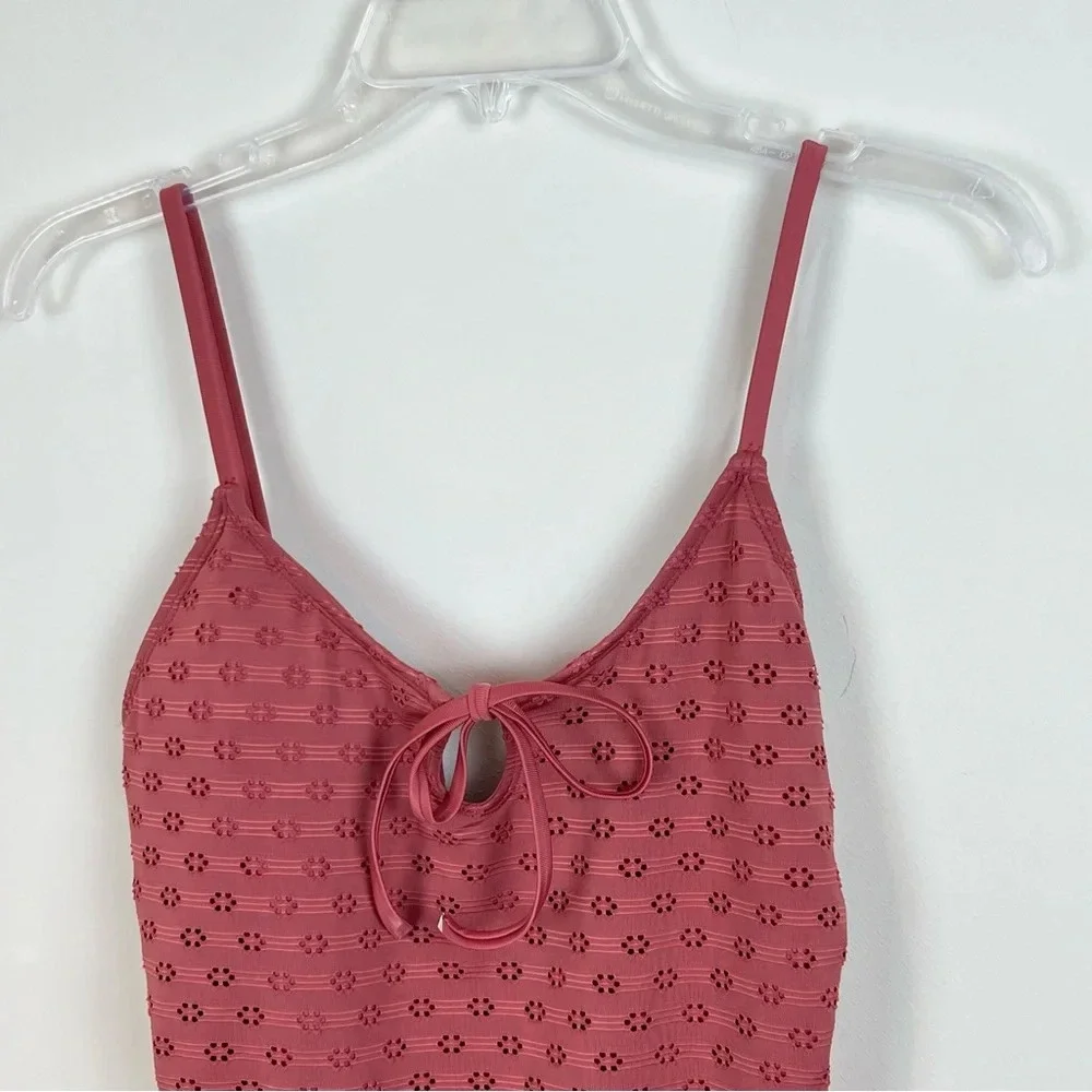 Xhilaration Mauve Eyelet One Piece Swimsuit Junior Medium M Cheeky Swim Bathing